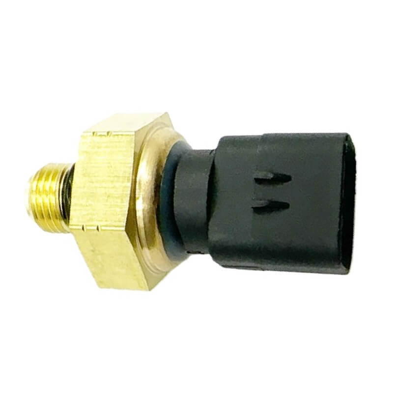 Sensor de presión de aceite 380-1882, vista del conector eléctrico de tres pines.